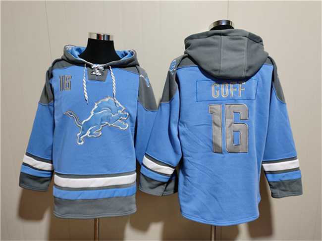 Men's Detroit Lions #16 Jared Goff Blue Ageless Must-Have Lace-Up Pullover Hoodie,We sell and wholesale Men's Detroit Lions #16 Jared Goff Blue Ageless Must-Have Lace-Up Pullover Hoodie on line form chian!